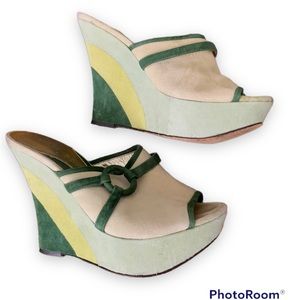 Platform Wedge Unique 90s mule Artisan shoes